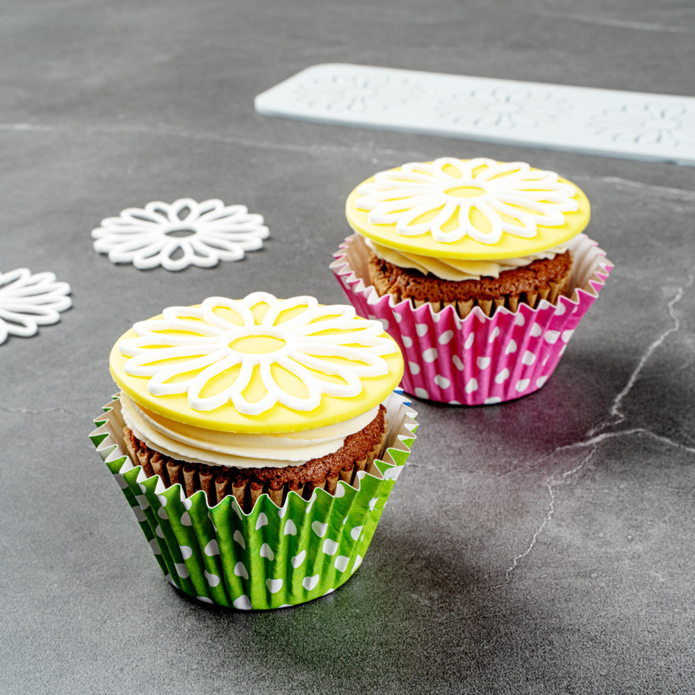 Pastry Tek Gray Silicone Flower Fondant Impression Mat - 1 count box