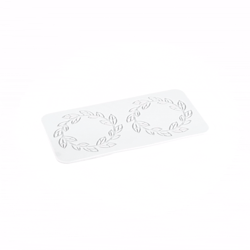 Pastry Tek Gray Silicone Spring Leaf Halo Fondant Impression Mat - 1 count box