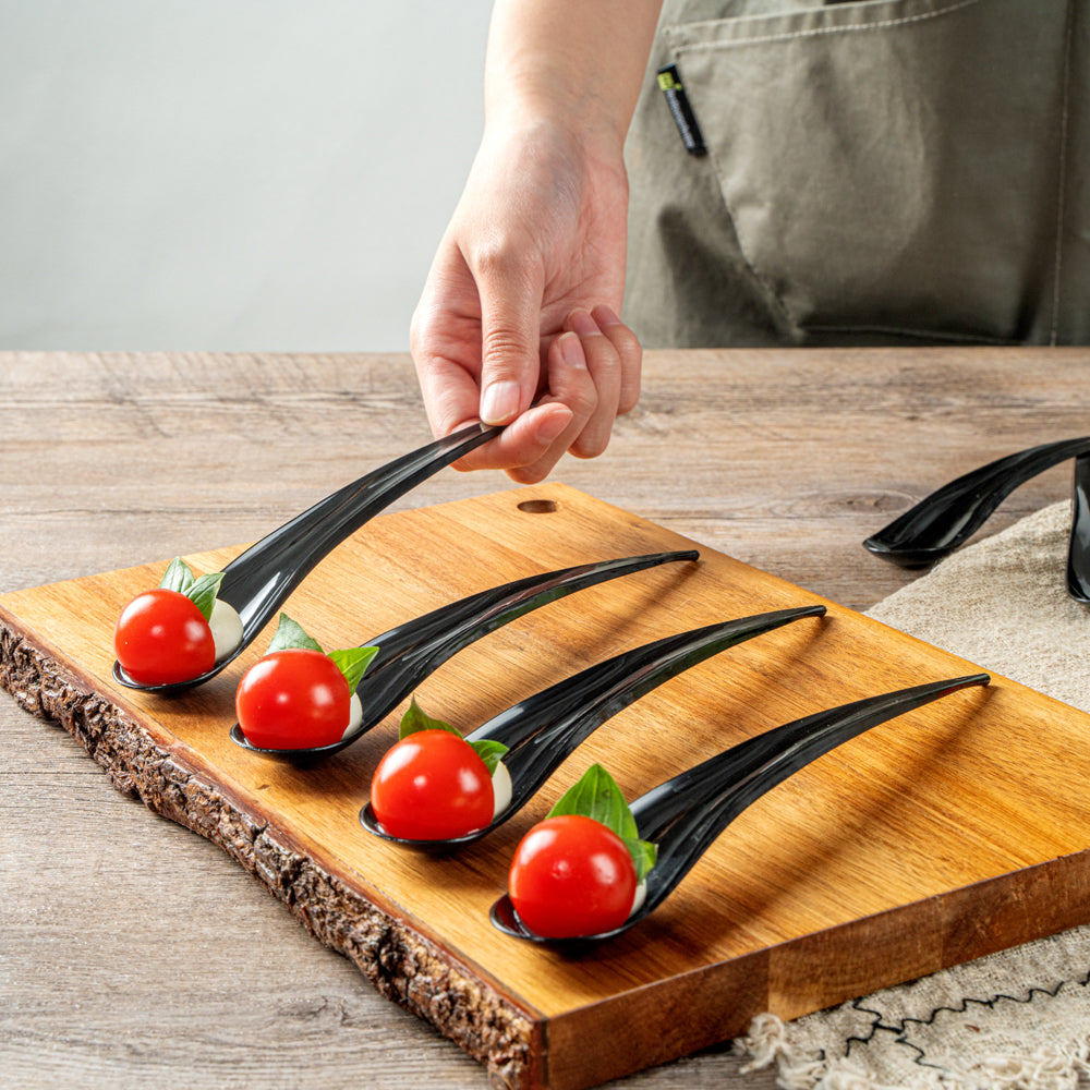 Chef 101 Black Plastic Deco Party Spoon - 8" - 500 count box