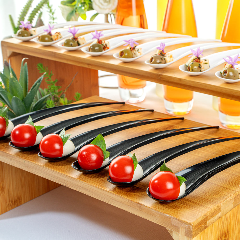 Chef 101 Black Plastic Deco Party Spoon - 8" - 500 count box