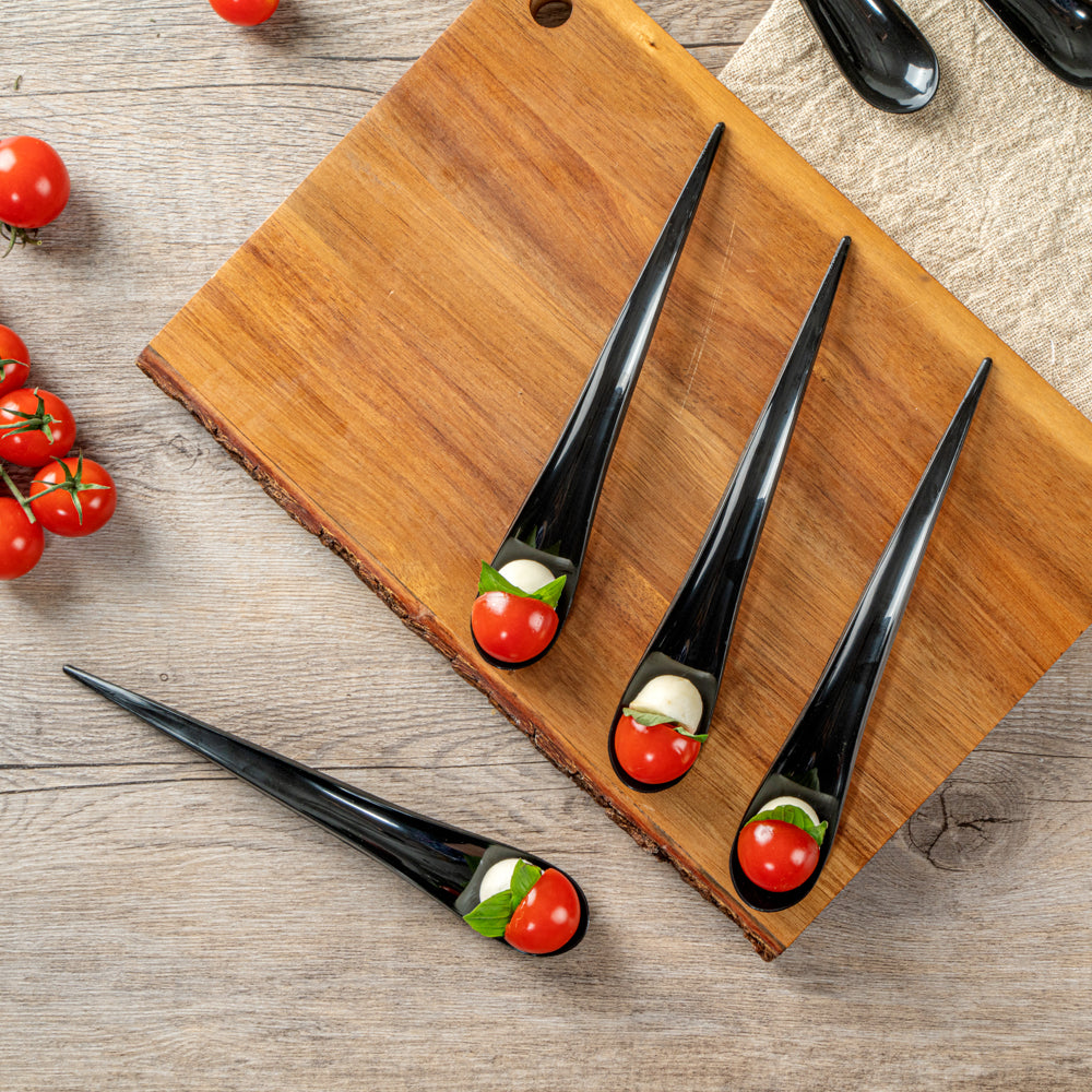 Chef 101 Black Plastic Deco Party Spoon - 8" - 500 count box