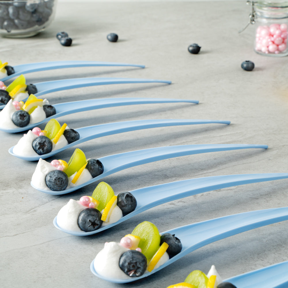 Chef 101 Blue Plastic Deco Party Spoon - 8" - 500 count box