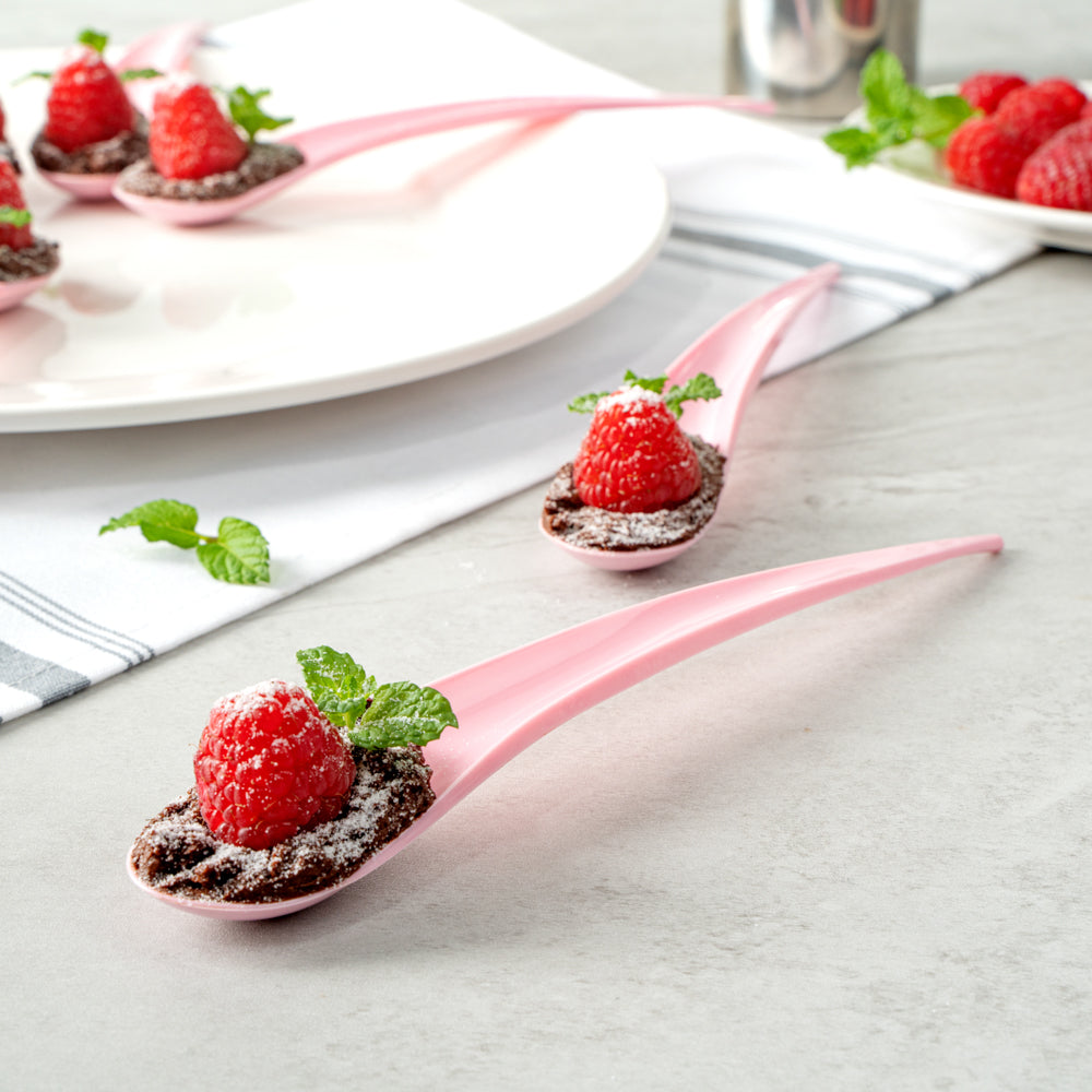 Chef 101 Pink Plastic Deco Party Spoon - 8" - 500 count box