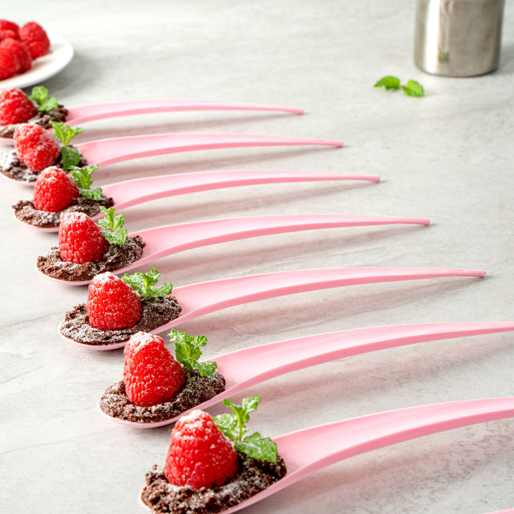 Chef 101 Pink Plastic Deco Party Spoon - 8" - 500 count box
