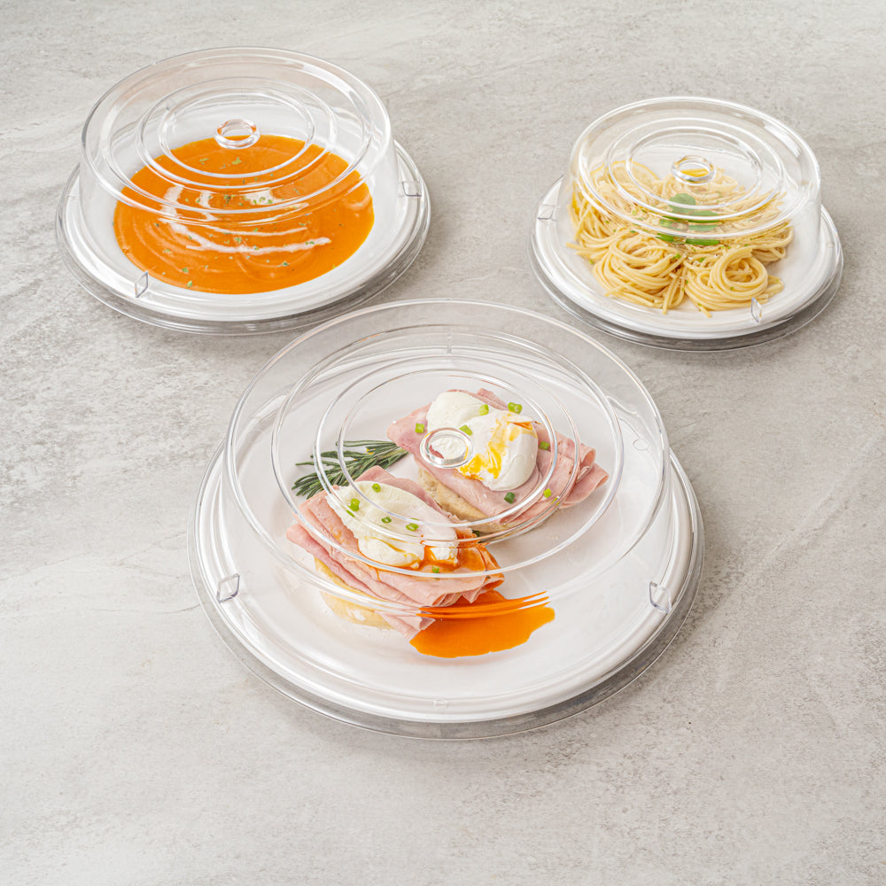Cater Tek Clear Polycarbonate Plate Cover - 11" - 10 count box