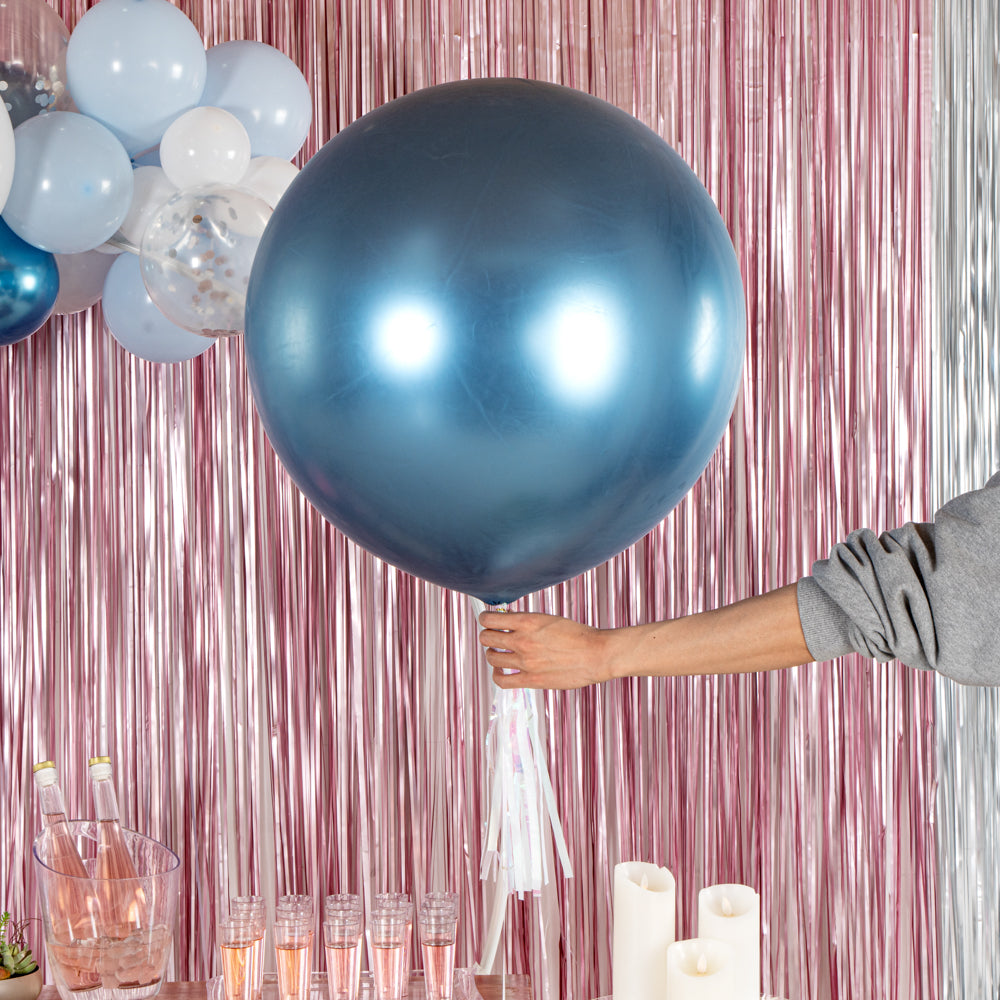 Balloonify Metallic Blue Latex Balloon - 36" - 10 count box
