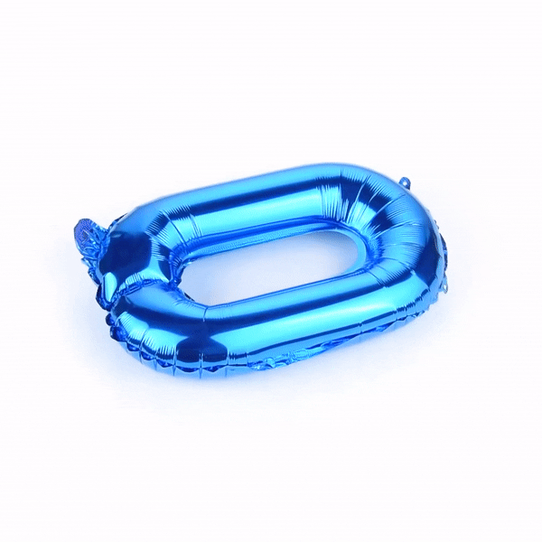 Balloonify Blue Mylar Number 0 Balloon - 16" - 1 count box
