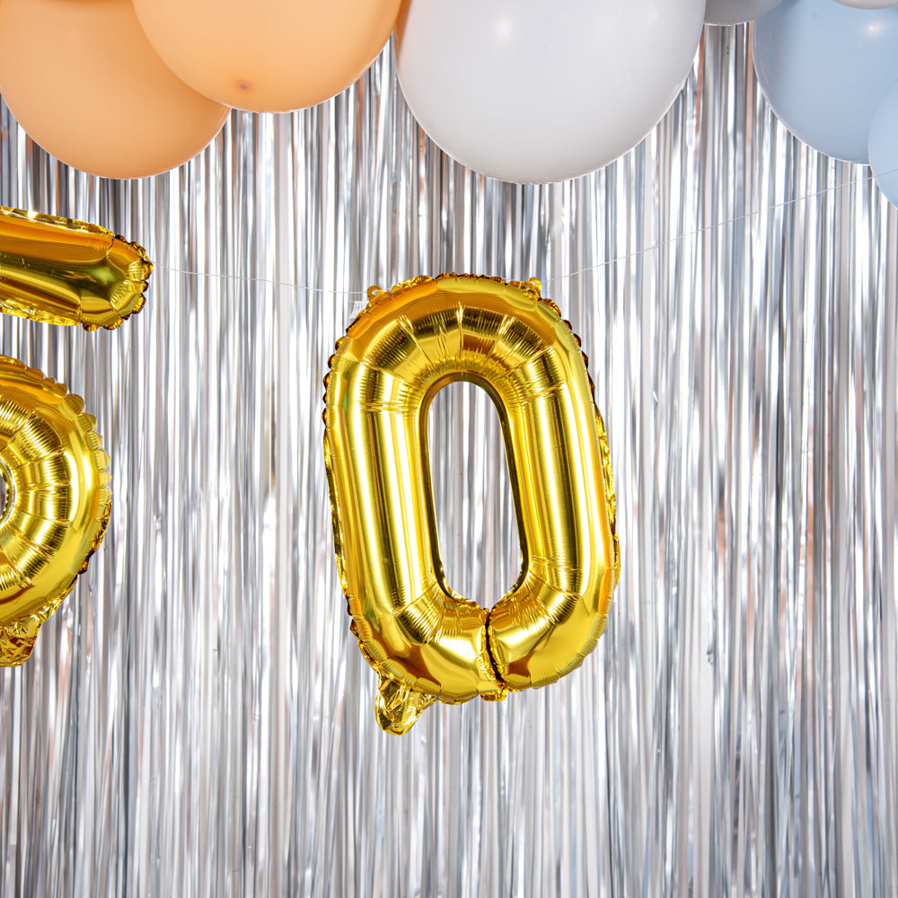 Balloonify Gold Mylar Number 0 Balloon - 16" - 1 count box