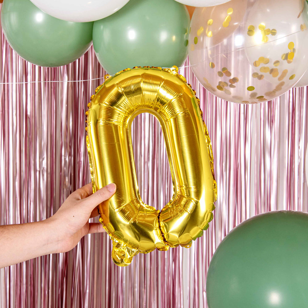 Balloonify Gold Mylar Number 0 Balloon - 16" - 1 count box