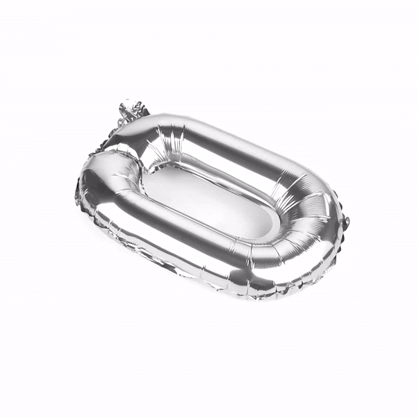 Balloonify Silver Mylar Number 0 Balloon - 16" - 1 count box
