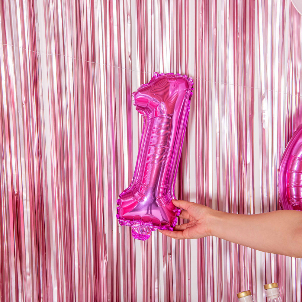 Balloonify Pink Mylar Number 1 Balloon - 16" - 1 count box