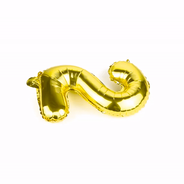 Balloonify Gold Mylar Number 2 Balloon - 16" - 1 count box
