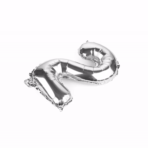 Balloonify Silver Mylar Number 2 Balloon - 16" - 1 count box