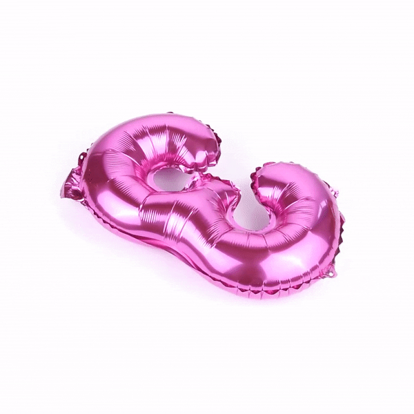 Balloonify Pink Mylar Number 3 Balloon - 16" - 1 count box