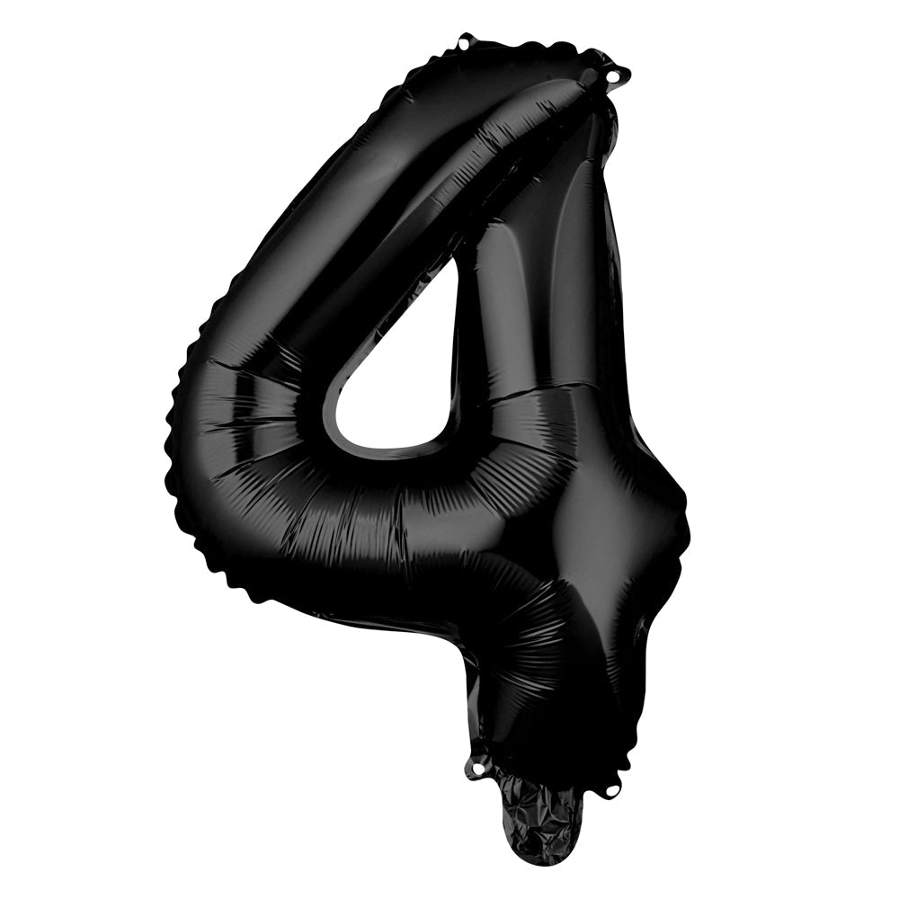 Balloonify Black Mylar Number 4 Balloon - 16" - 1 count box
