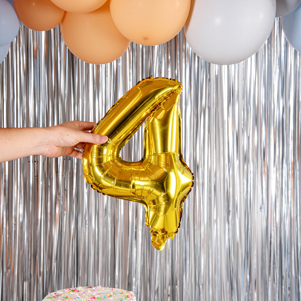 Balloonify Gold Mylar Number 4 Balloon - 16" - 1 count box