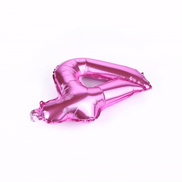 Balloonify Pink Mylar Number 4 Balloon - 16" - 1 count box