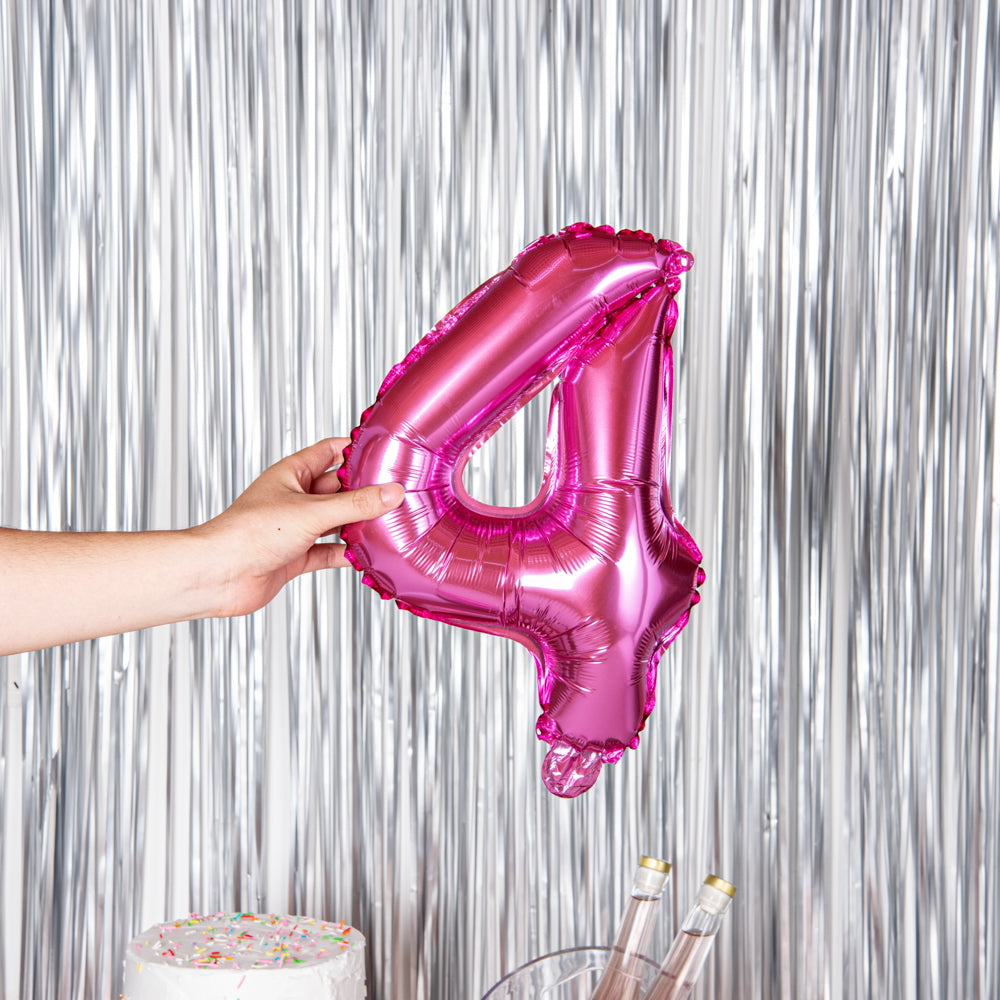 Balloonify Pink Mylar Number 4 Balloon - 16" - 1 count box