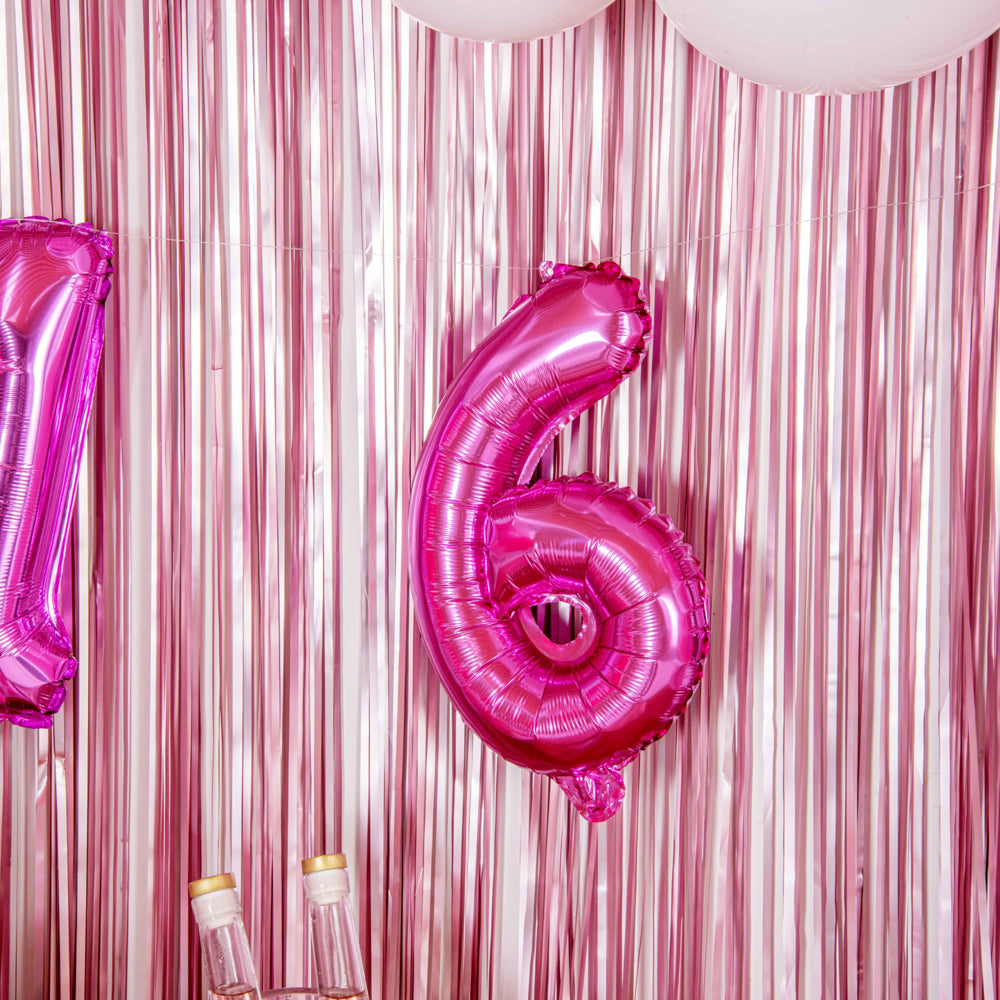 Balloonify Pink Mylar Number 6 Balloon - 16" - 1 count box