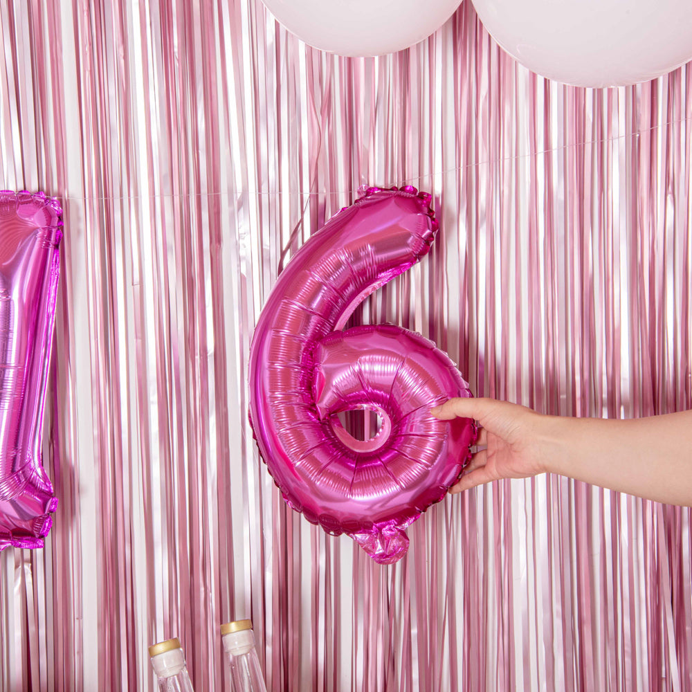 Balloonify Pink Mylar Number 6 Balloon - 16" - 1 count box