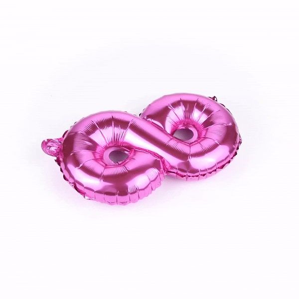 Balloonify Pink Mylar Number 8 Balloon - 16" - 1 count box