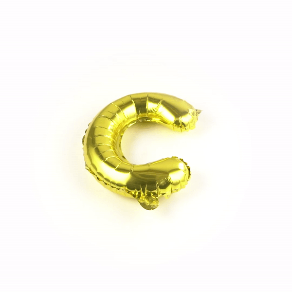 Balloonify Gold Mylar Letter C Balloon - 16" - 1 count box