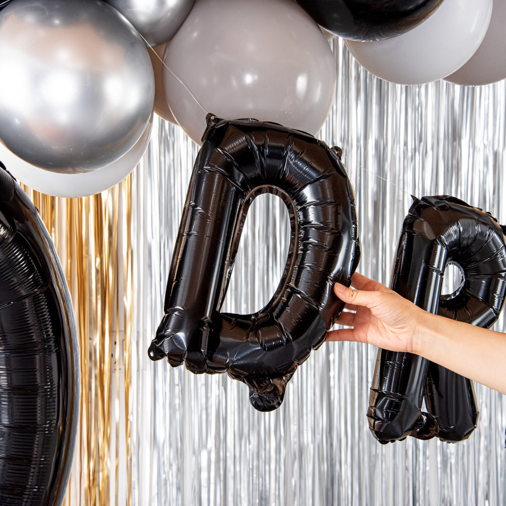 Balloonify Black Mylar Letter D Balloon - 16" - 1 count box