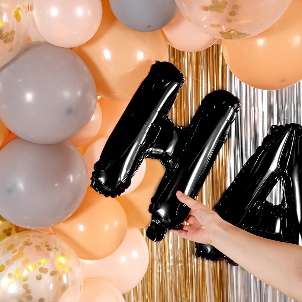 Balloonify Black Mylar Letter H Balloon - 16" - 1 count box