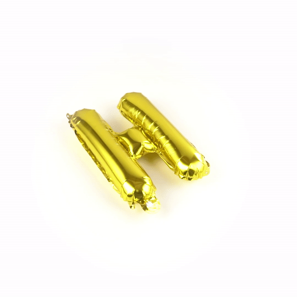 Balloonify Gold Mylar Letter H Balloon - 16" - 1 count box