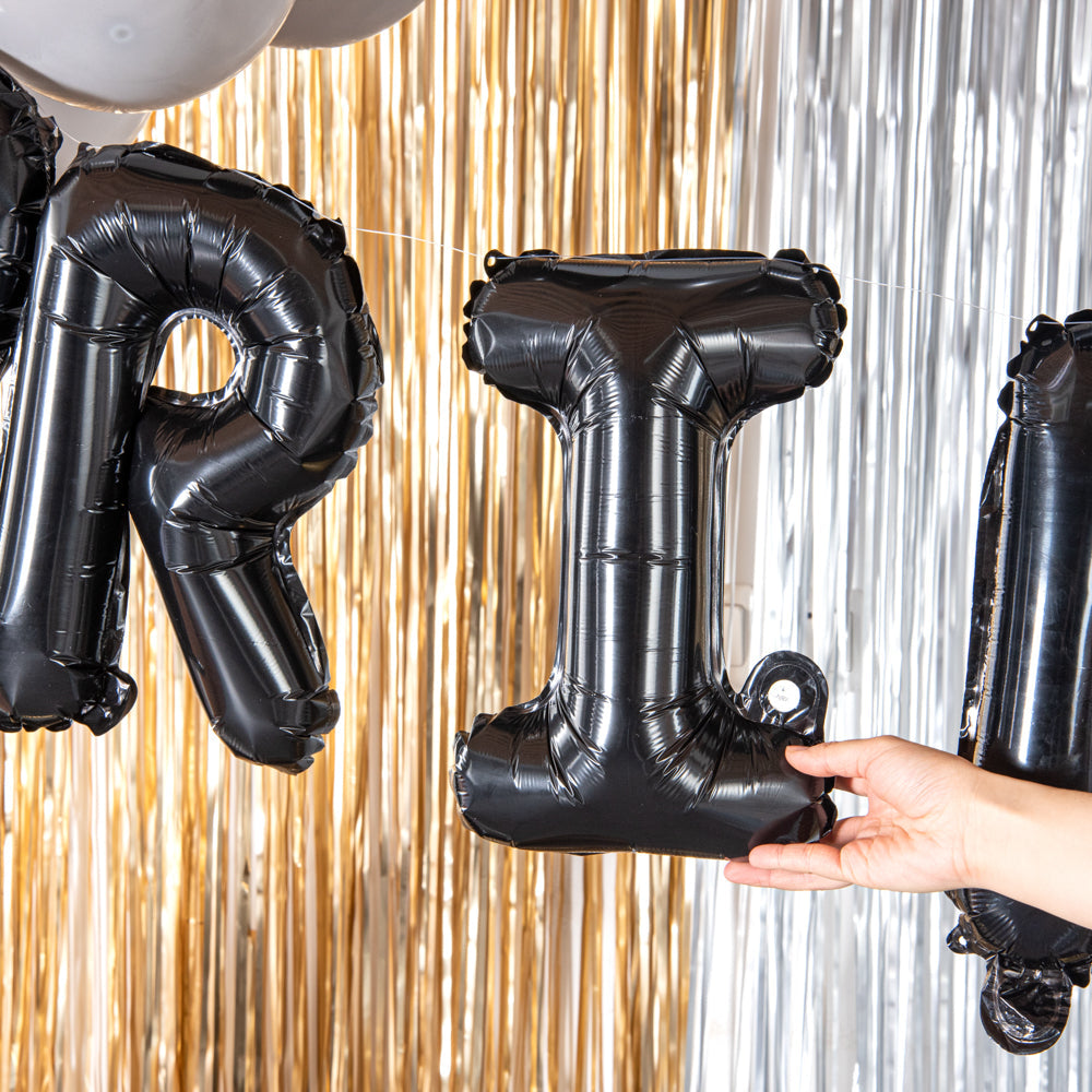 Balloonify Black Mylar Letter I Balloon - 16" - 1 count box