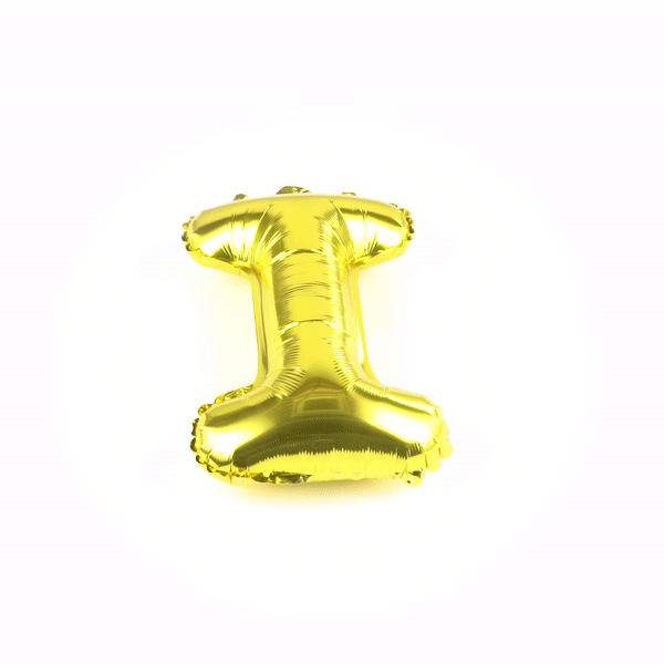 Balloonify Gold Mylar Letter I Balloon - 16" - 1 count box