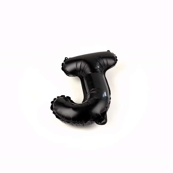 Balloonify Black Mylar Letter J Balloon - 16" - 1 count box