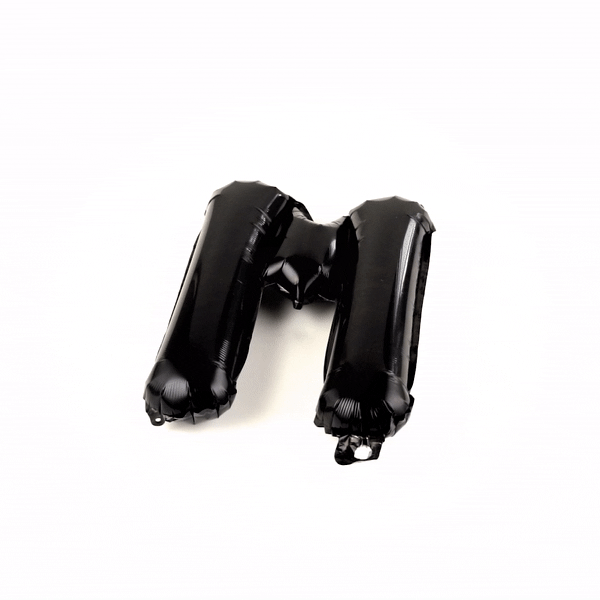 Balloonify Black Mylar Letter M Balloon - 16" - 1 count box