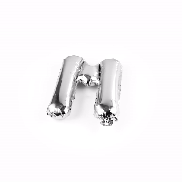 Balloonify Silver Mylar Letter M Balloon - 16" - 1 count box