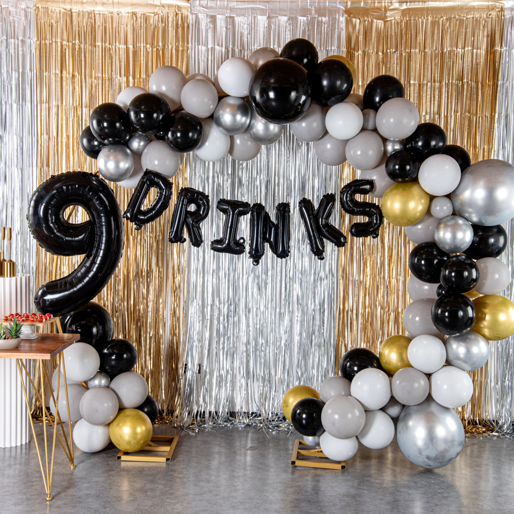 Balloonify Black Mylar Letter N Balloon - 16" - 1 count box