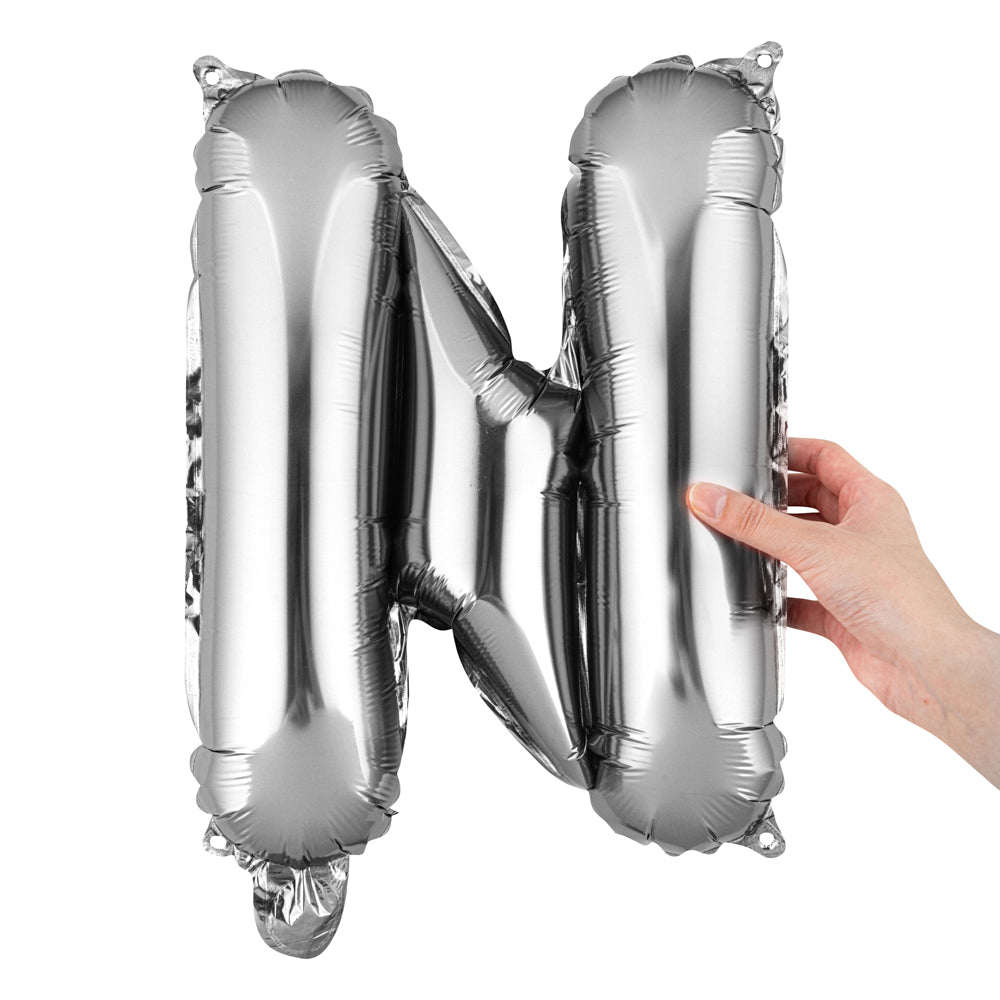 Balloonify Silver Mylar Letter N Balloon - 16" - 1 count box