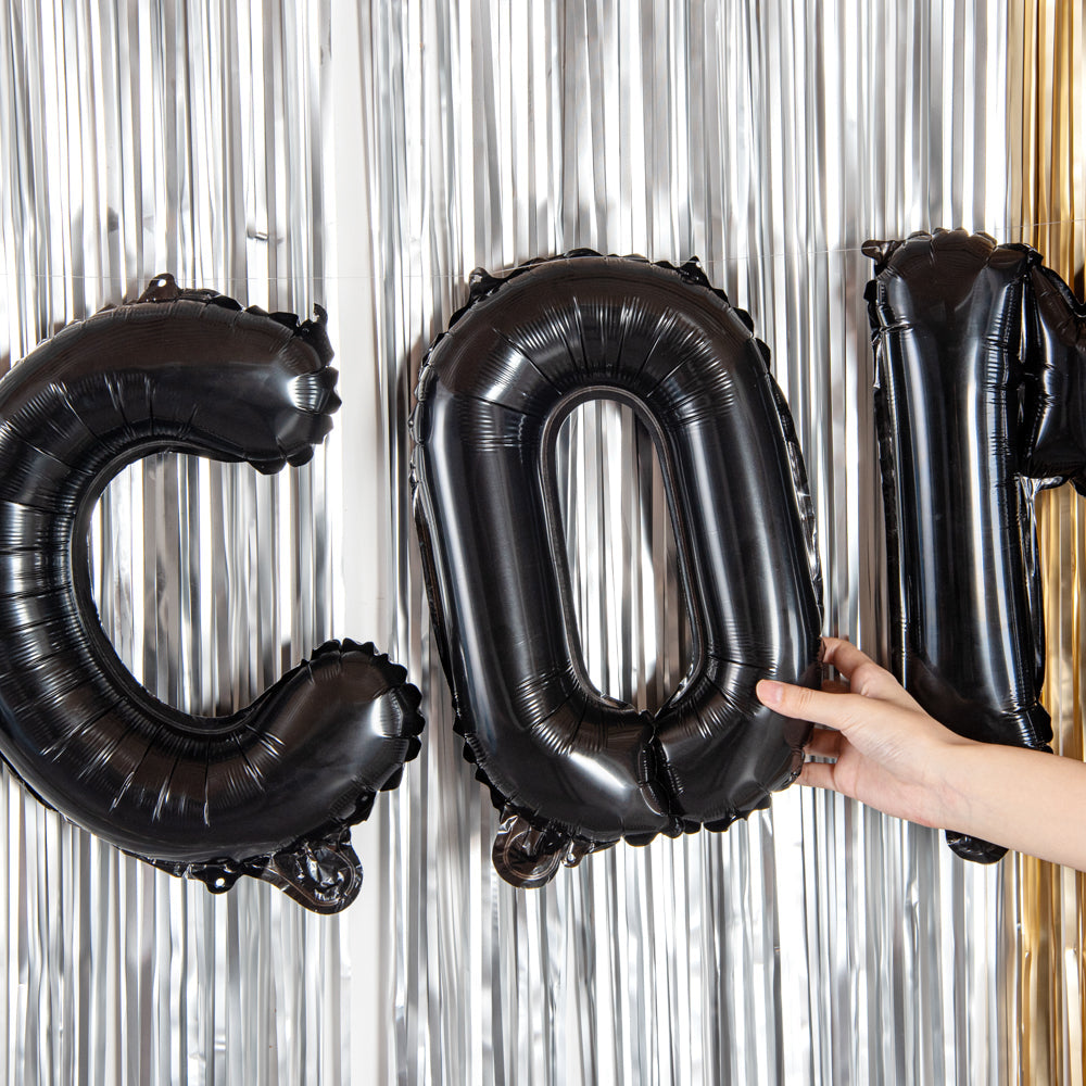 Balloonify Black Mylar Letter O Balloon - 16" - 1 count box