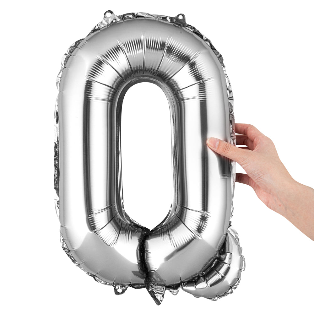 Balloonify Silver Mylar Letter Q Balloon - 16" - 1 count box