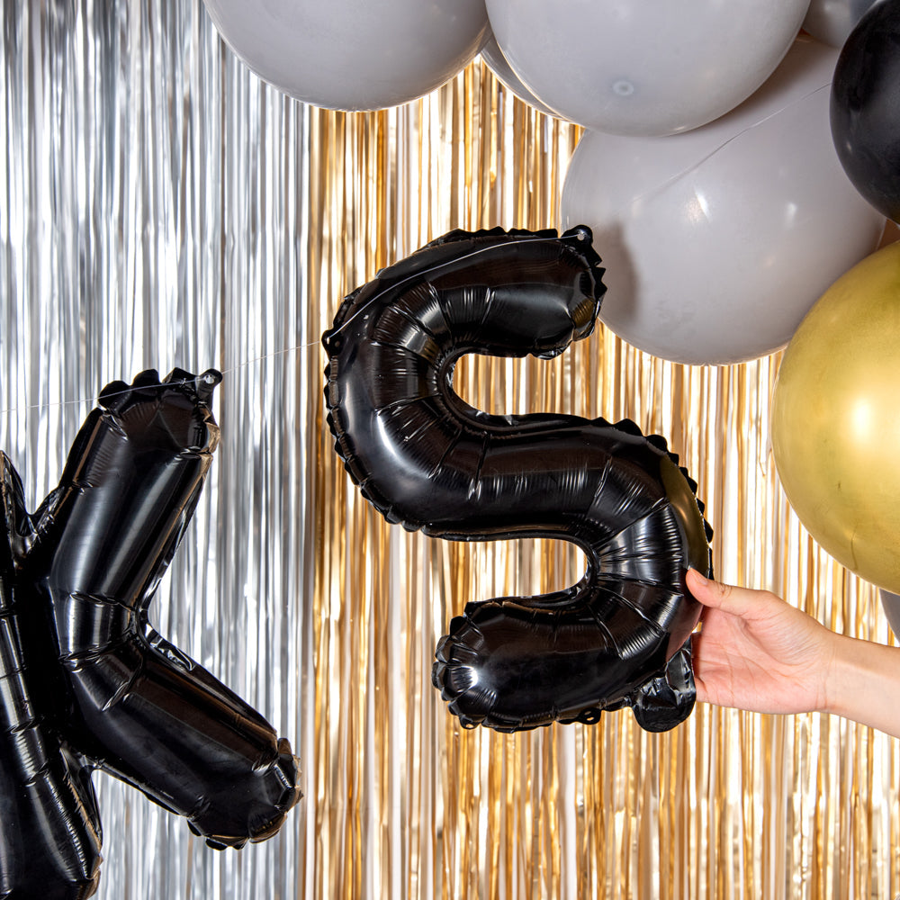 Balloonify Black Mylar Letter S Balloon - 16" - 1 count box