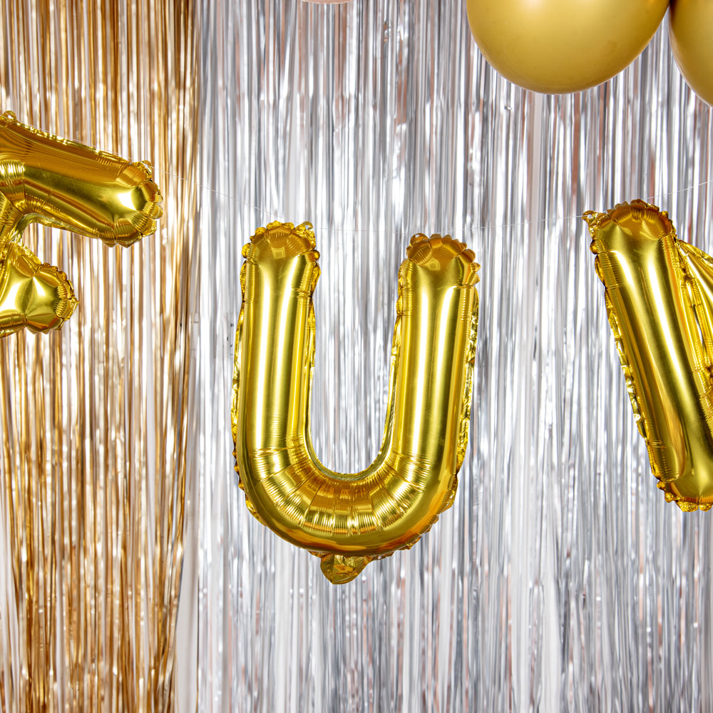 Balloonify Gold Mylar Letter U Balloon - 16" - 1 count box