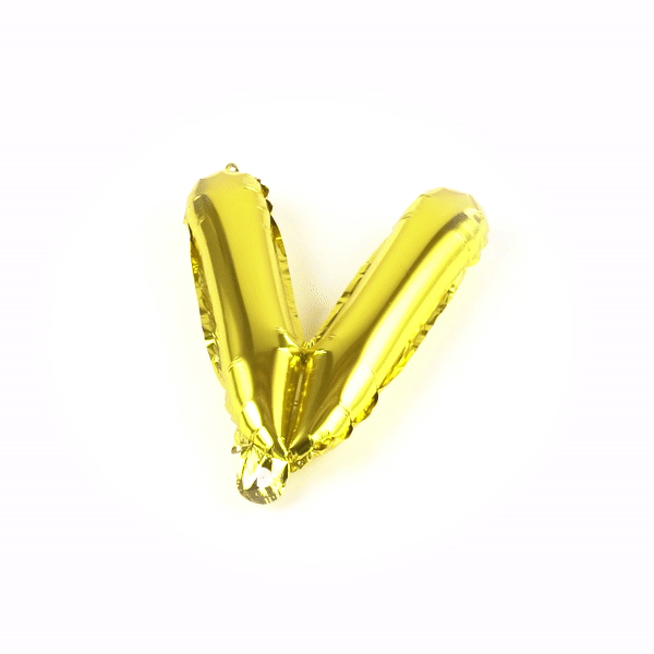 Balloonify Gold Mylar Letter V Balloon - 16" - 1 count box