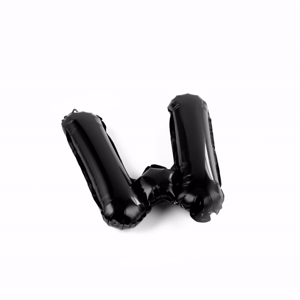Balloonify Black Mylar Letter W Balloon - 16" - 1 count box