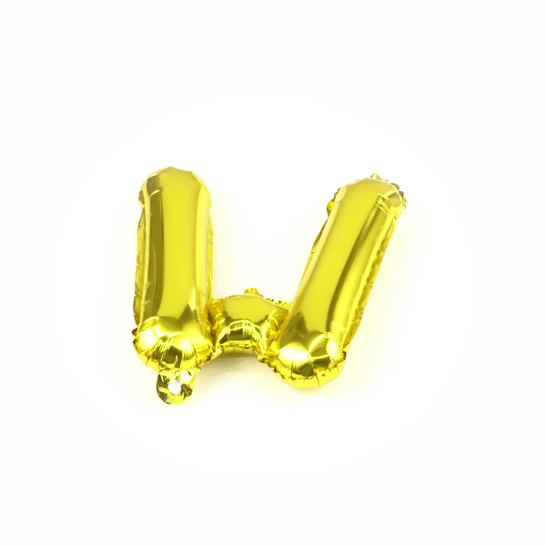 Balloonify Gold Mylar Letter W Balloon - 16" - 1 count box