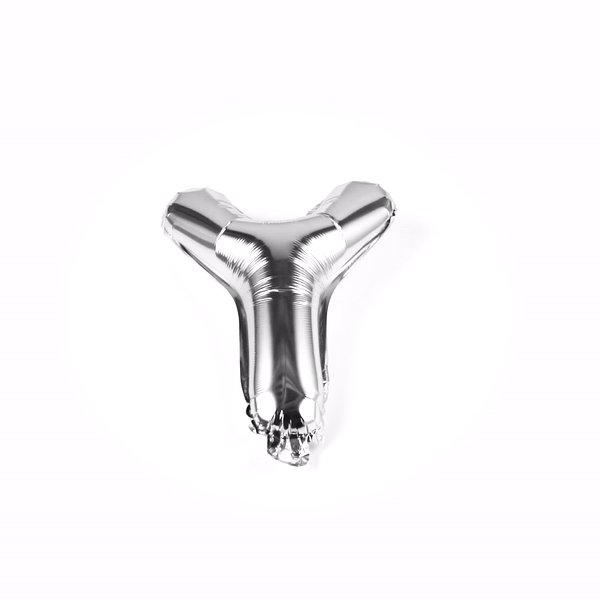 Balloonify Silver Mylar Letter Y Balloon - 16" - 1 count box