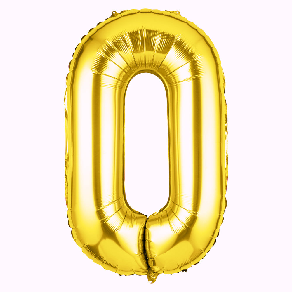 Balloonify Gold Mylar Number 0 Balloon - 40" - 1 count box