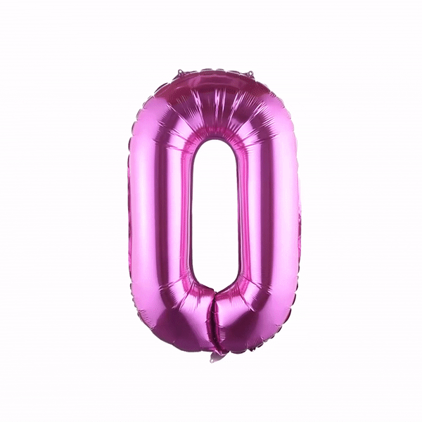 Balloonify Pink Mylar Number 0 Balloon - 40" - 1 count box