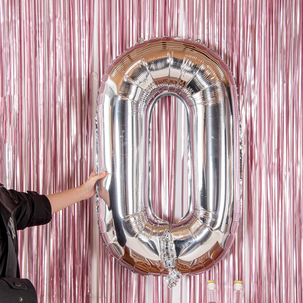 Balloonify Silver Mylar Number 0 Balloon - 40" - 1 count box