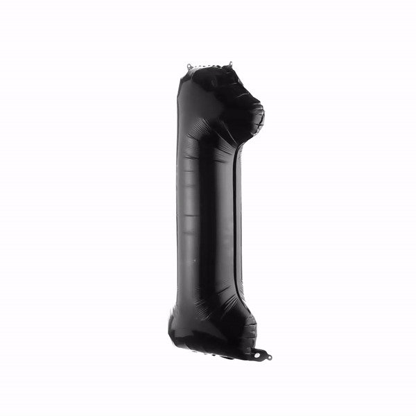 Balloonify Black Mylar Number 1 Balloon - 40" - 1 count box