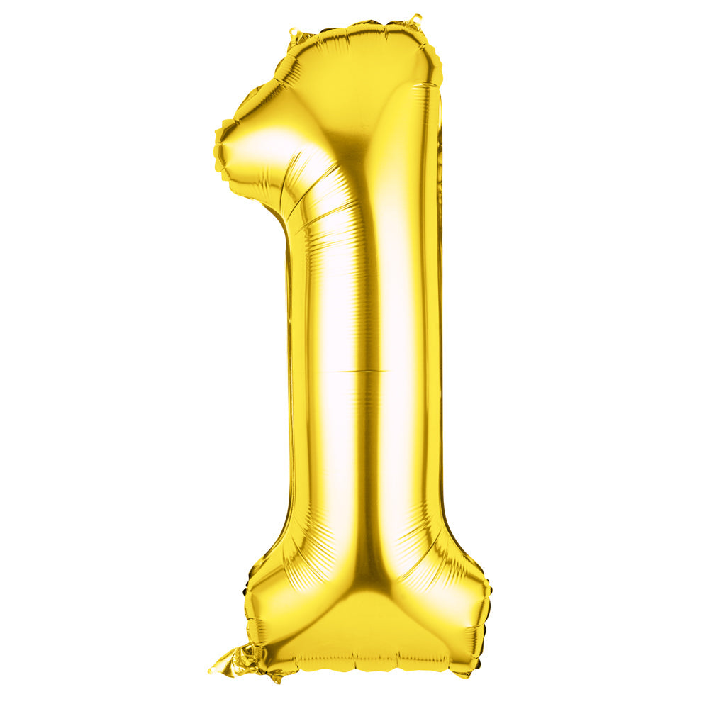 Balloonify Gold Mylar Number 1 Balloon - 40" - 1 count box