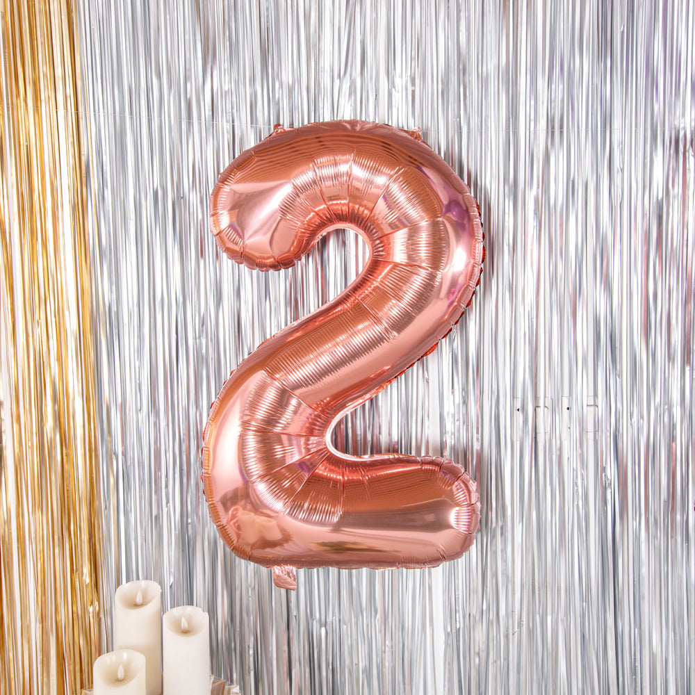 Balloonify Rose Gold Mylar Number 2 Balloon - 40" - 1 count box